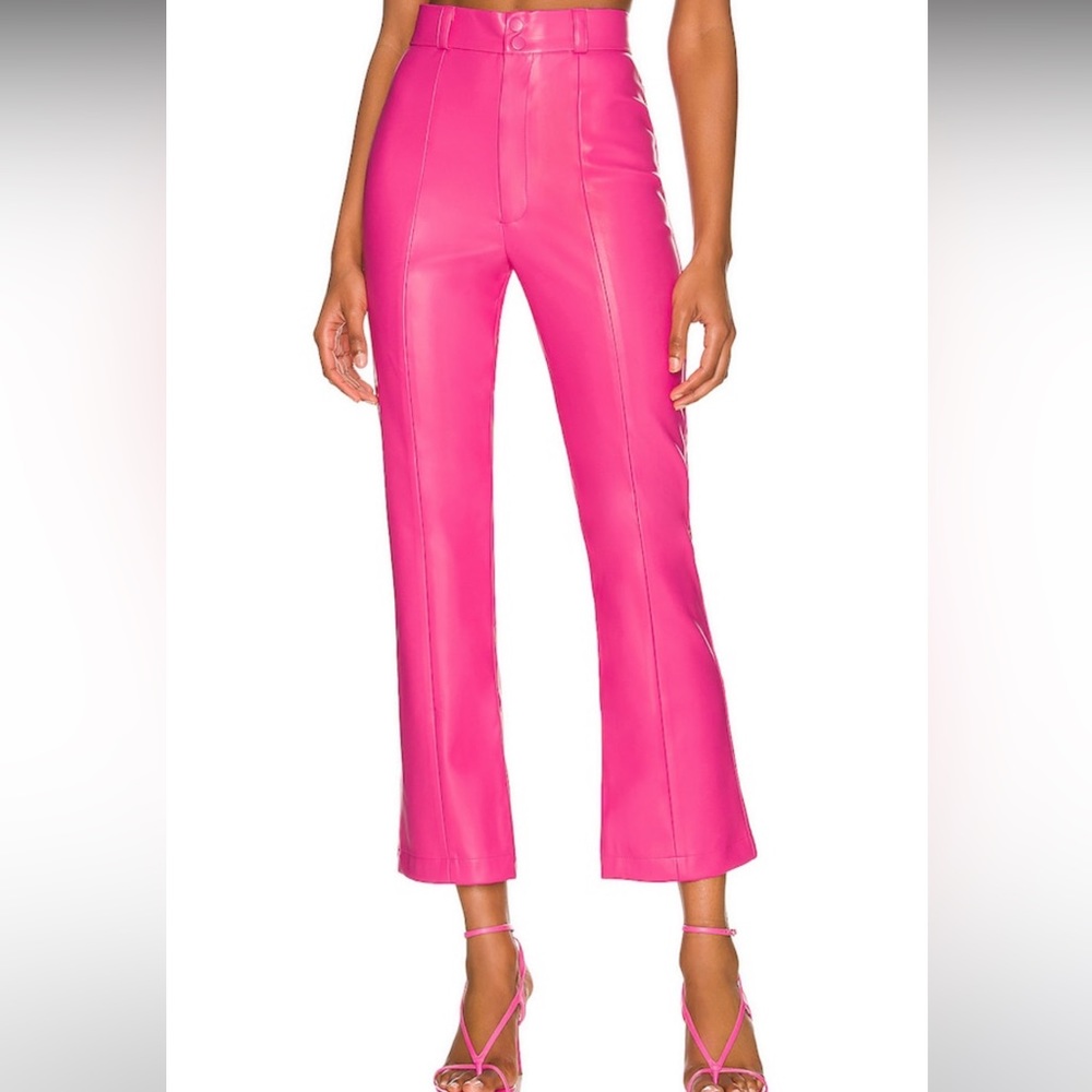 🩷NWT Revolve x Bardot Polly Faux Vegan Leather Pants in Hot Pink